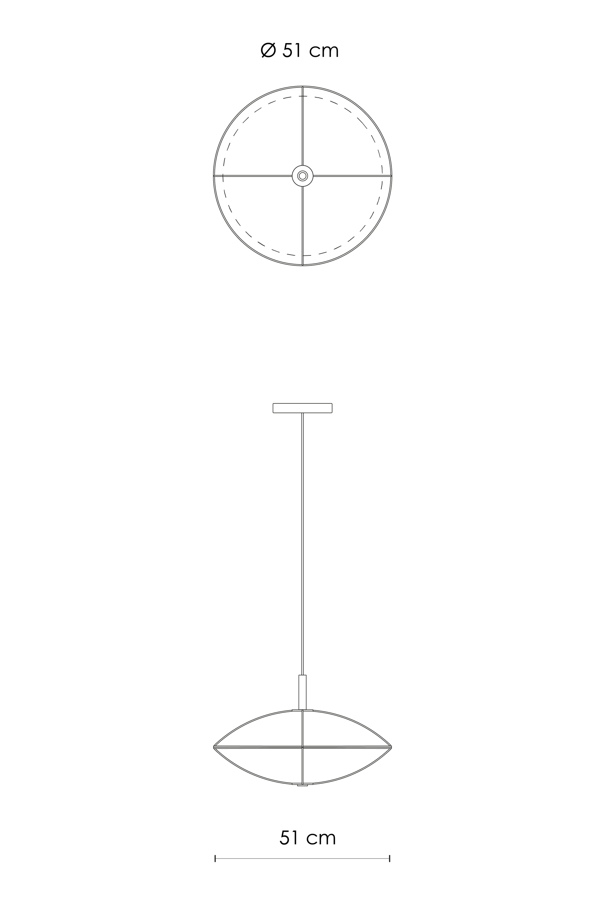 G.Luce Dome 20" Satin & Enamelled Glass Pendant Light