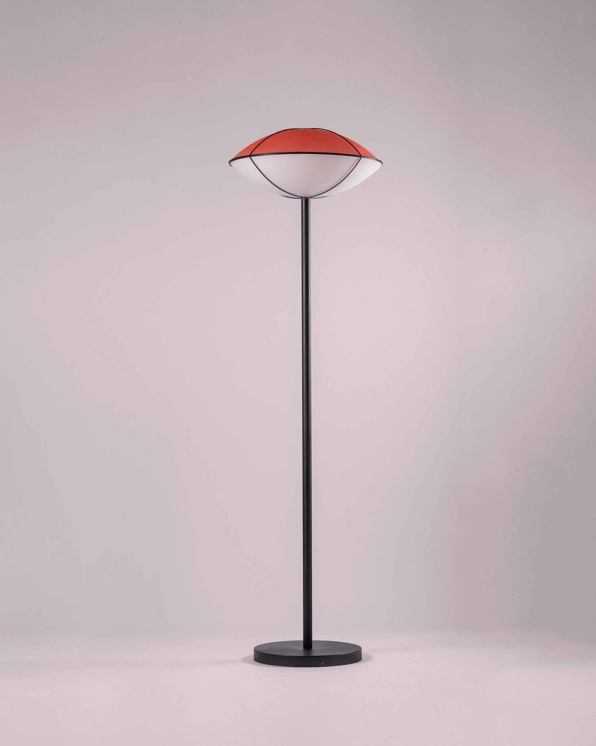 G.Luce Dome 68" Satin & Enamelled Glass Floor Lamp