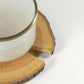G.Luce Eike 10" Solid Oak Table Lamp With Satin Pyrex Glass Shade