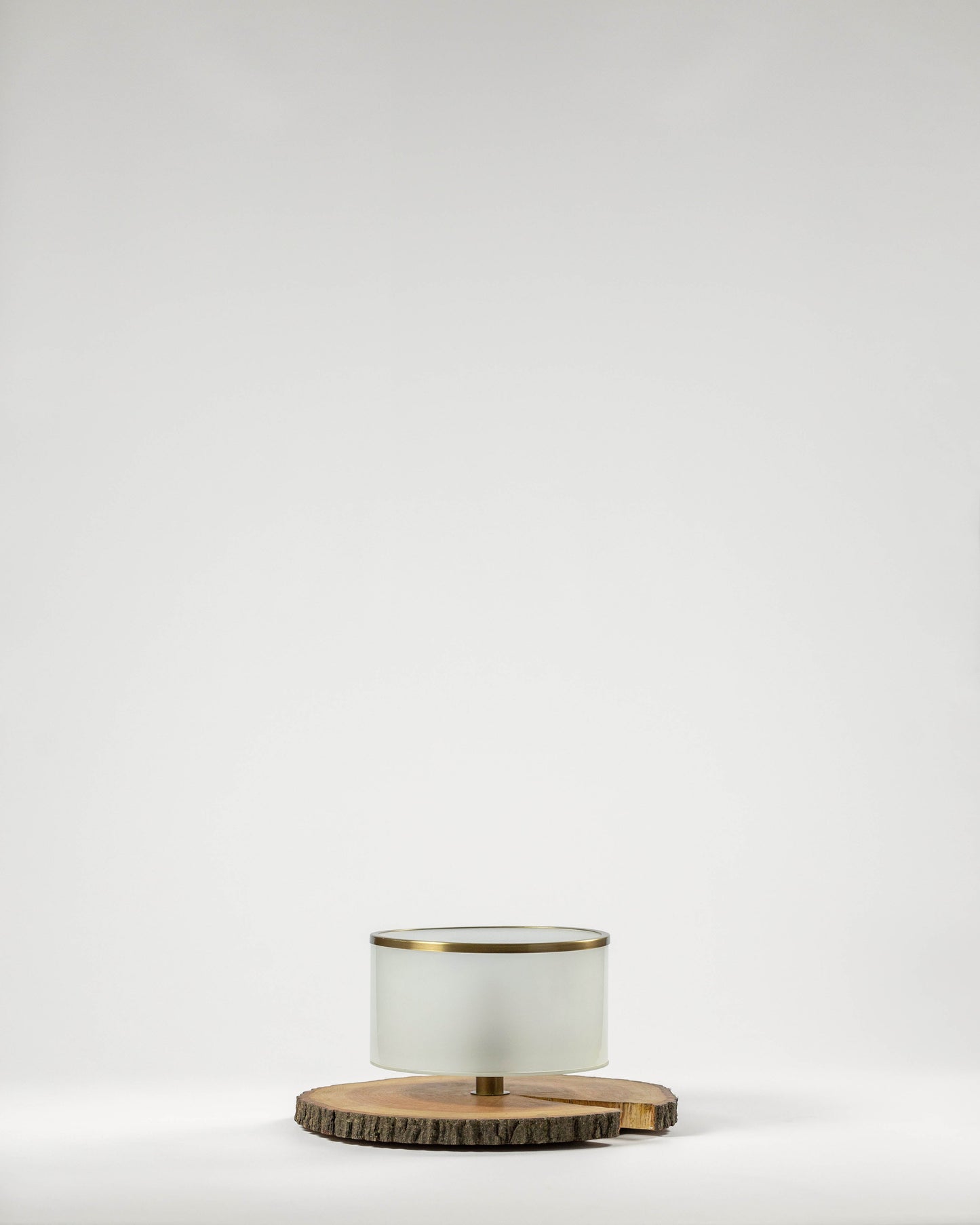 G.Luce Eike 10" Solid Oak Table Lamp With Satin Pyrex Glass Shade