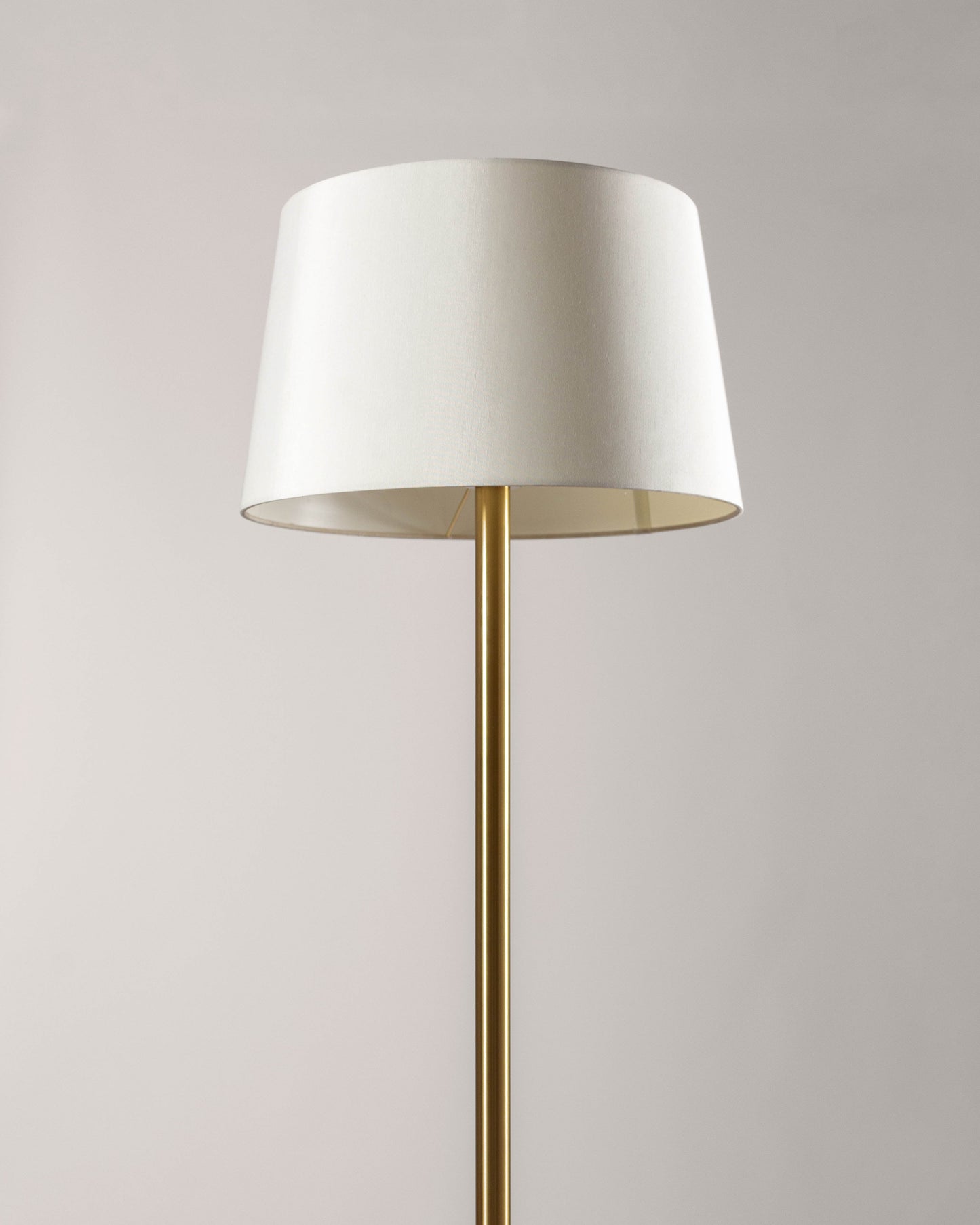 G.Luce Empire Brass In A Light Satin Gold Or Bronze Finish Floor Lamp With Percalline Lampshade