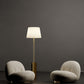 G.Luce Empire Brass In A Light Satin Gold Or Bronze Finish Floor Lamp With Percalline Lampshade