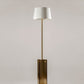 G.Luce Empire Brass In A Light Satin Gold Or Bronze Finish Floor Lamp With Percalline Lampshade