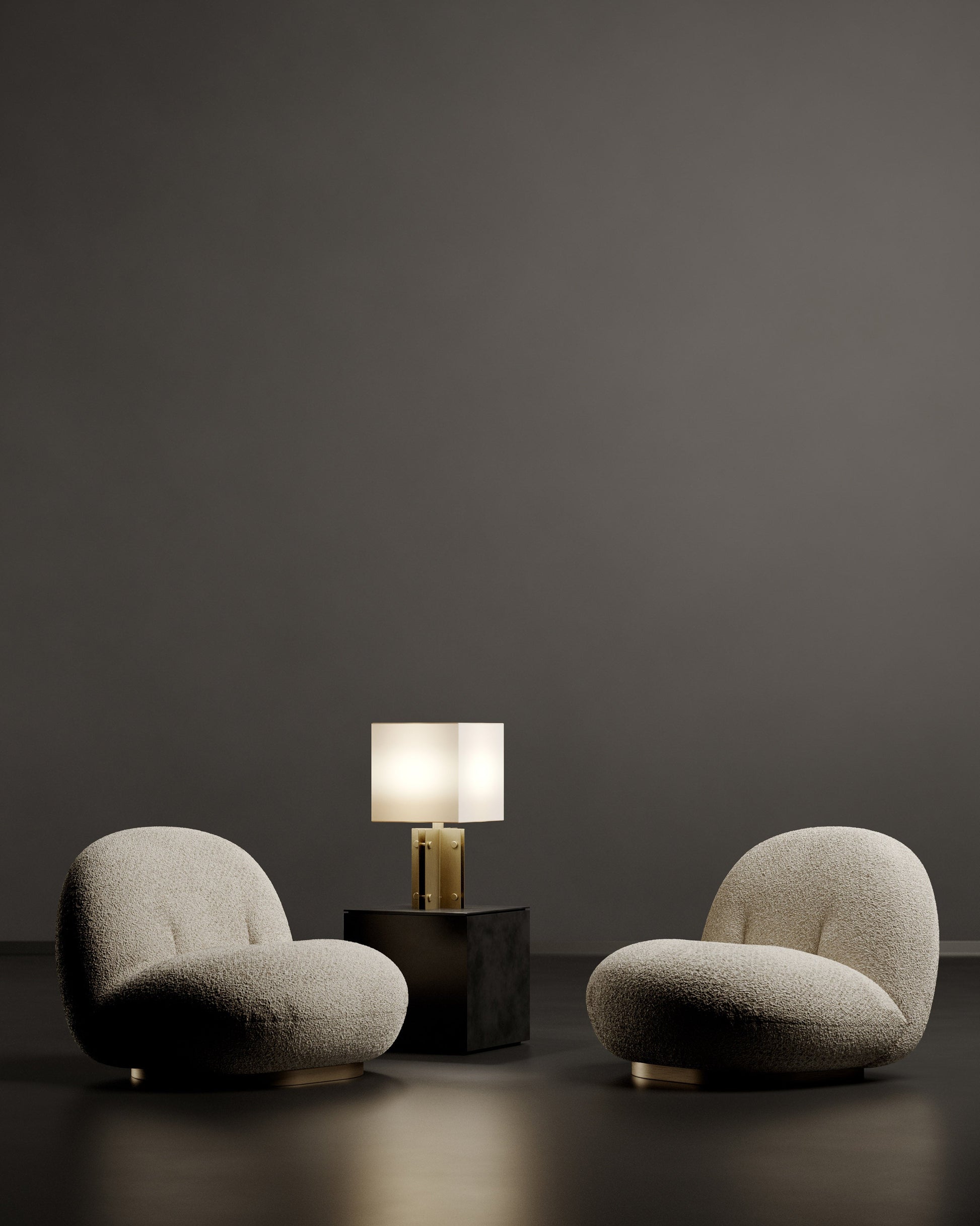 G.Luce Empire Brass In A Light Satin Gold Or Bronze Finish Table Lamp With Percalline Lampshade