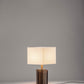 G.Luce Empire Brass In A Light Satin Gold Or Bronze Finish Table Lamp With Percalline Lampshade