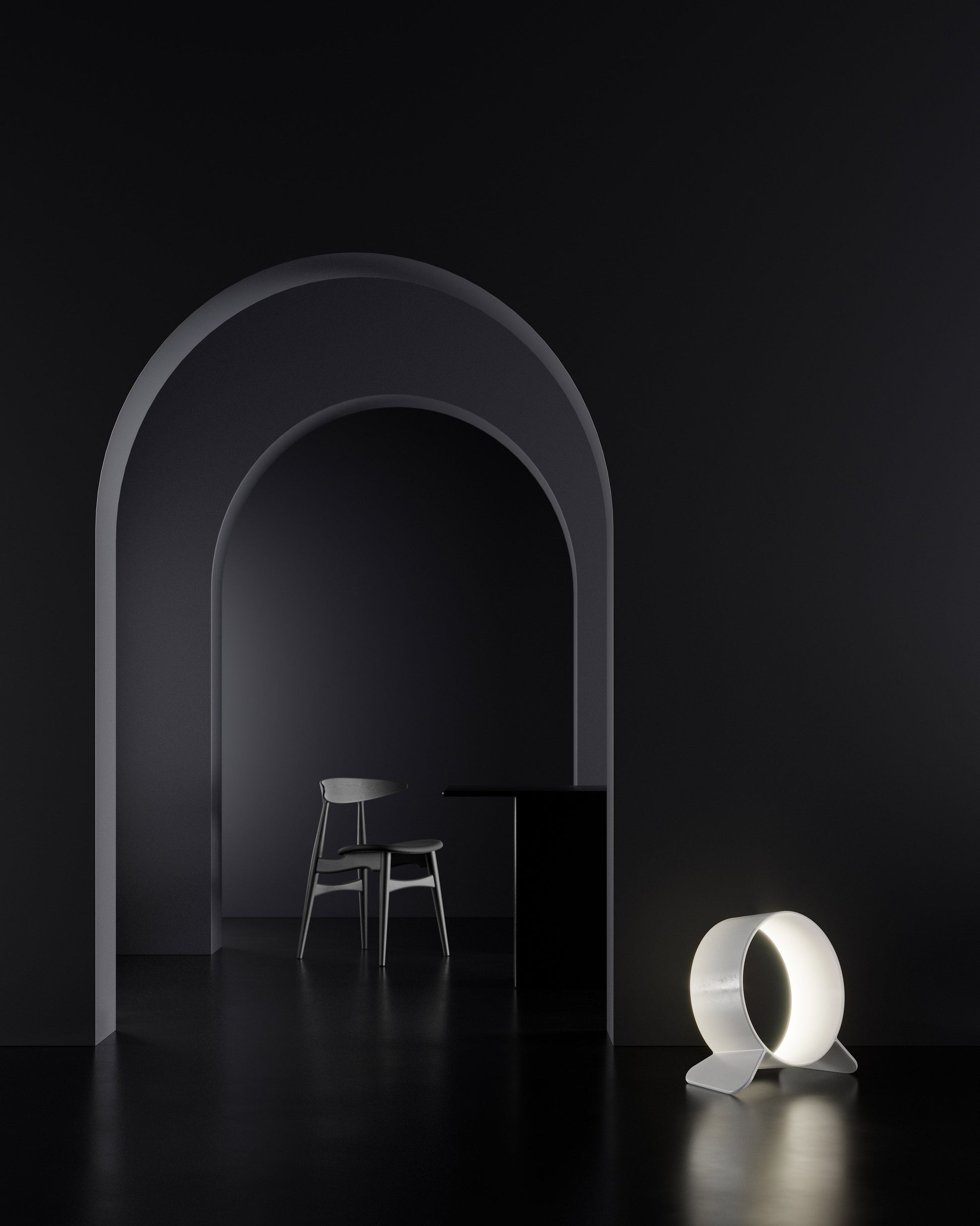 G.Luce Foca 16" Satin Opal Plexiglass Large Table Lamp
