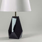 G.Luce Gea Glossy Black Maple Table Lamp With Percaline Shade