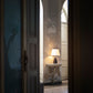 G.Luce Gea Glossy Black Maple Table Lamp With Percaline Shade
