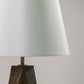 G.Luce Gea Natural Brushed Oak Table Lamp With Percaline Shade