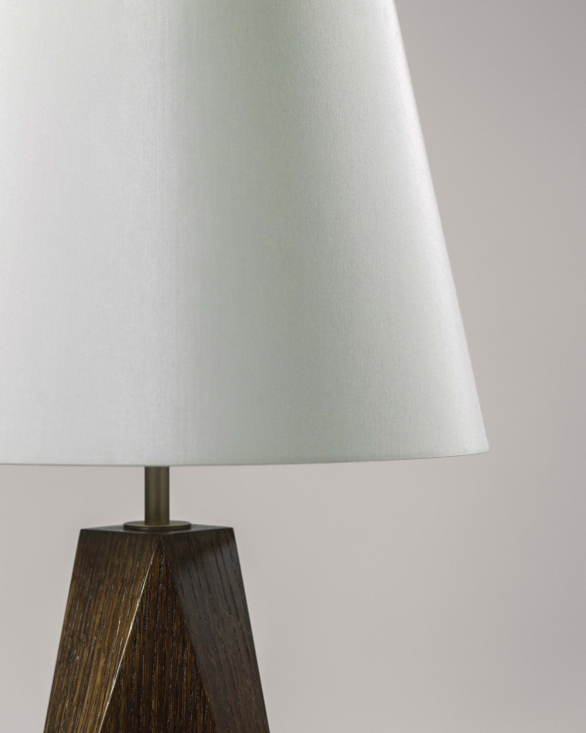 G.Luce Gea Natural Brushed Oak Table Lamp With Percaline Shade