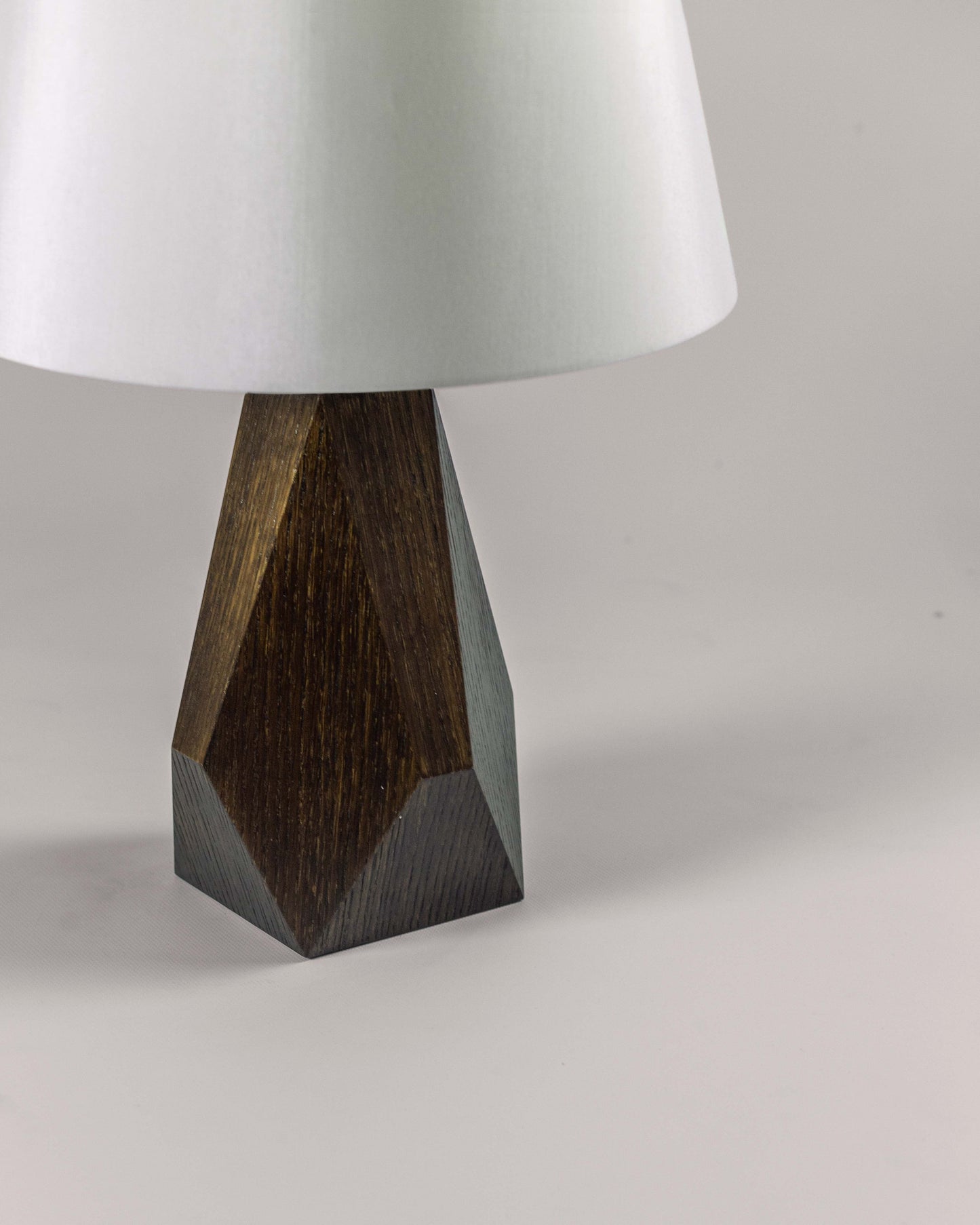 G.Luce Gea Natural Brushed Oak Table Lamp With Percaline Shade