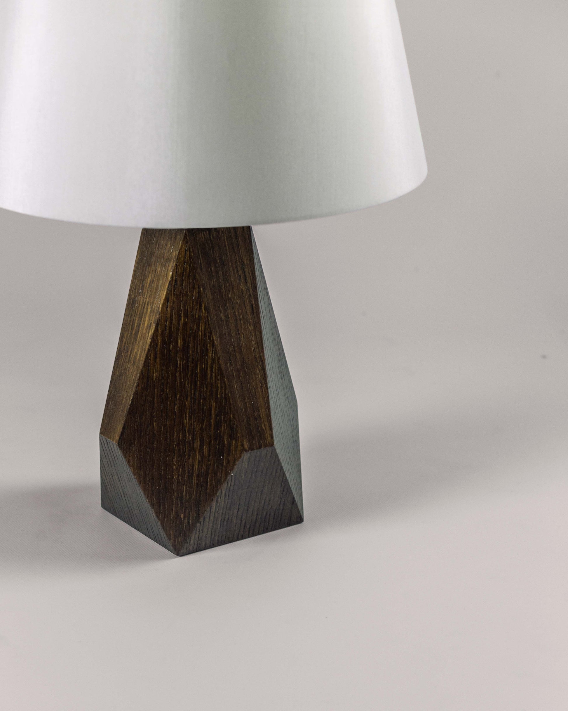 G.Luce Gea Natural Brushed Oak Table Lamp With Percaline Shade