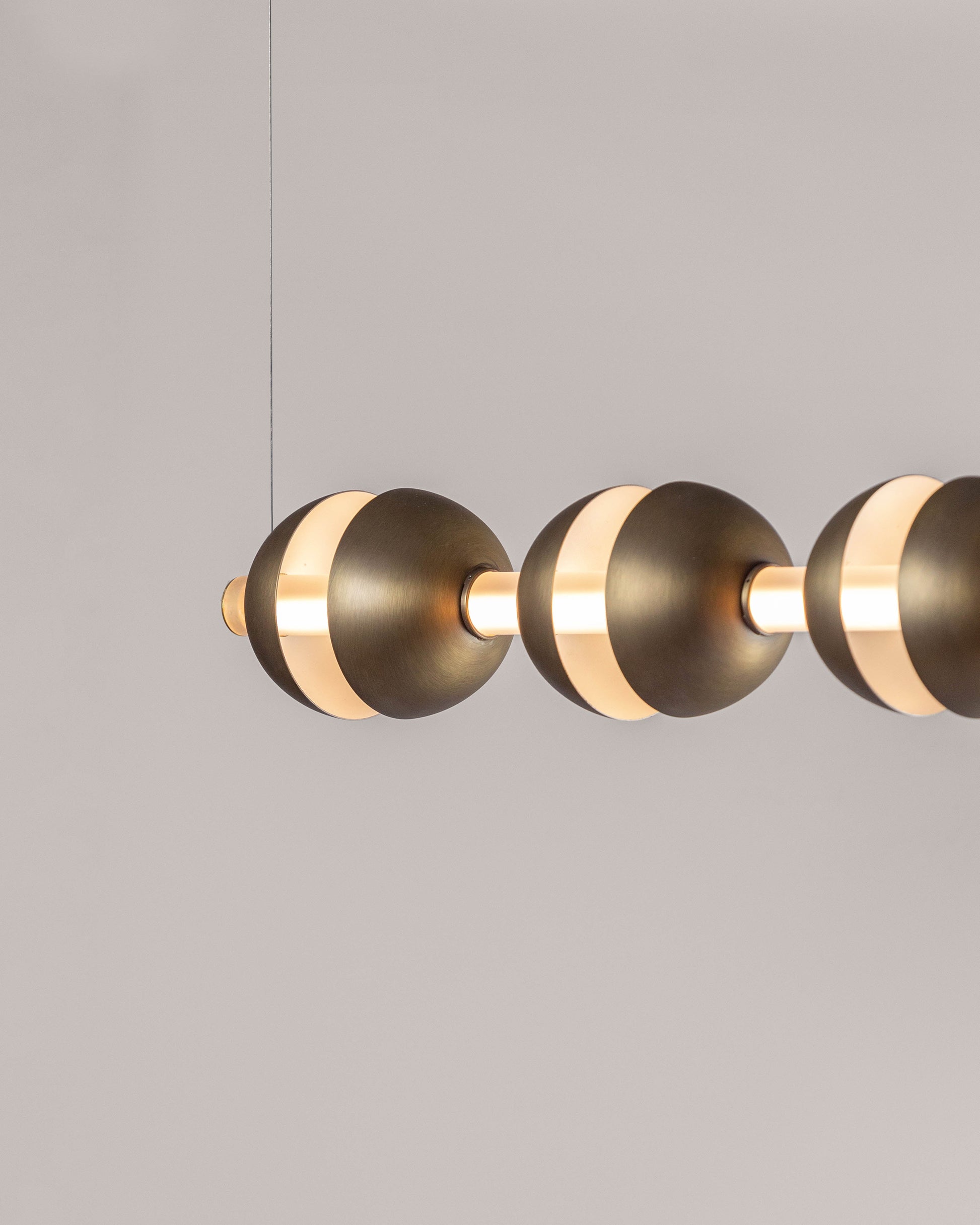 G.Luce Generator 51" 5-Light Bronze & Satin Plexiglass Pendant Light