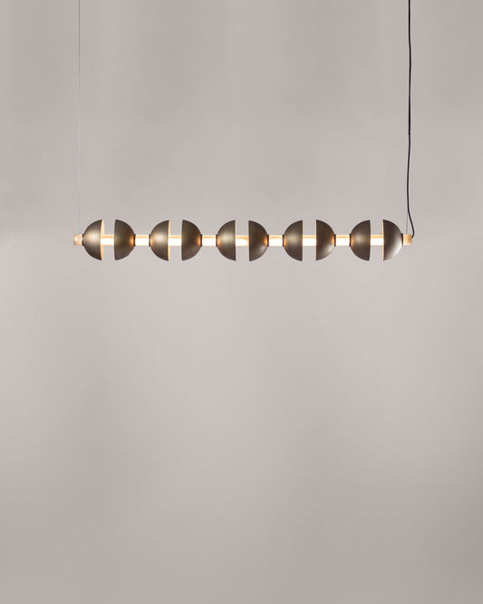 G.Luce Generator 51" 5-Light Bronze & Satin Plexiglass Pendant Light