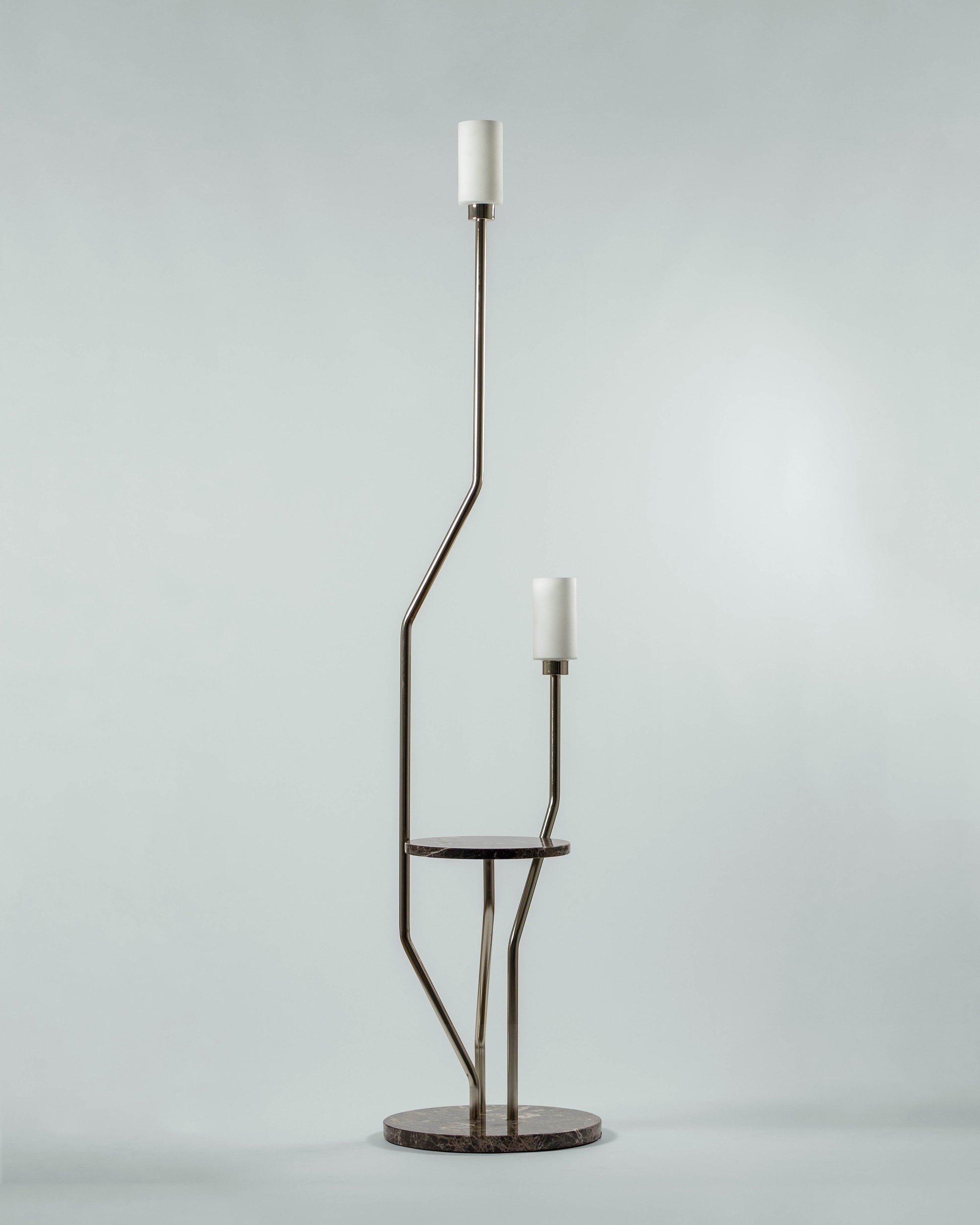 G.Luce Ivy Satin Bronze Finish & Calacatta Gold Marble Floor Lamp