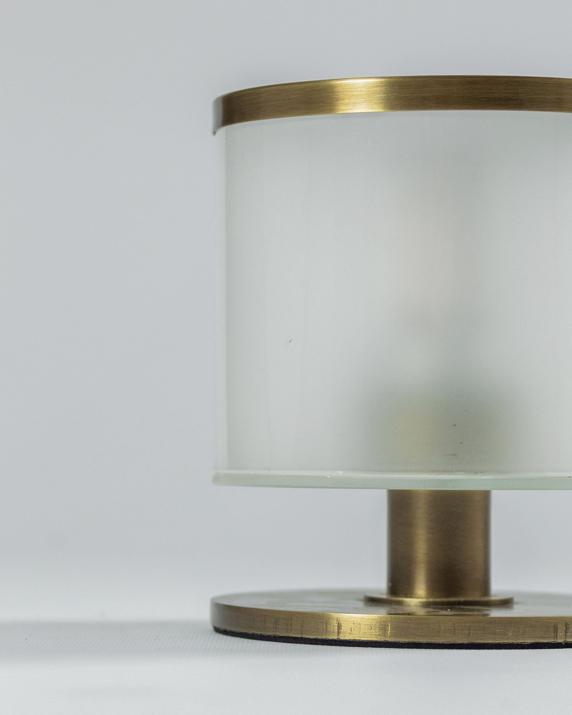 G.Luce Lucciola 7" Small Light Bronzed Brass Finish Table Lamp With Satin Pirex Glass Diffuser