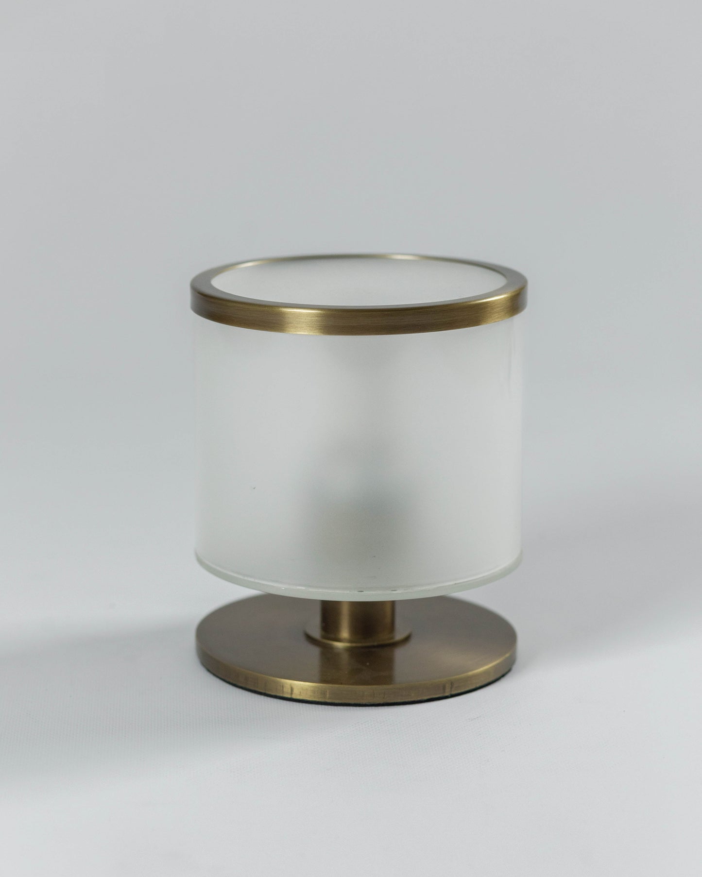 G.Luce Lucciola 7" Small Light Bronzed Brass Finish Table Lamp With Satin Pirex Glass Diffuser