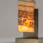 G.Luce Naica Satin Gold Finish Table Lamp With Tiger Onyx Diffuser
