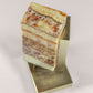 G.Luce Naica Satin Gold Finish Table Lamp With Tiger Onyx Diffuser
