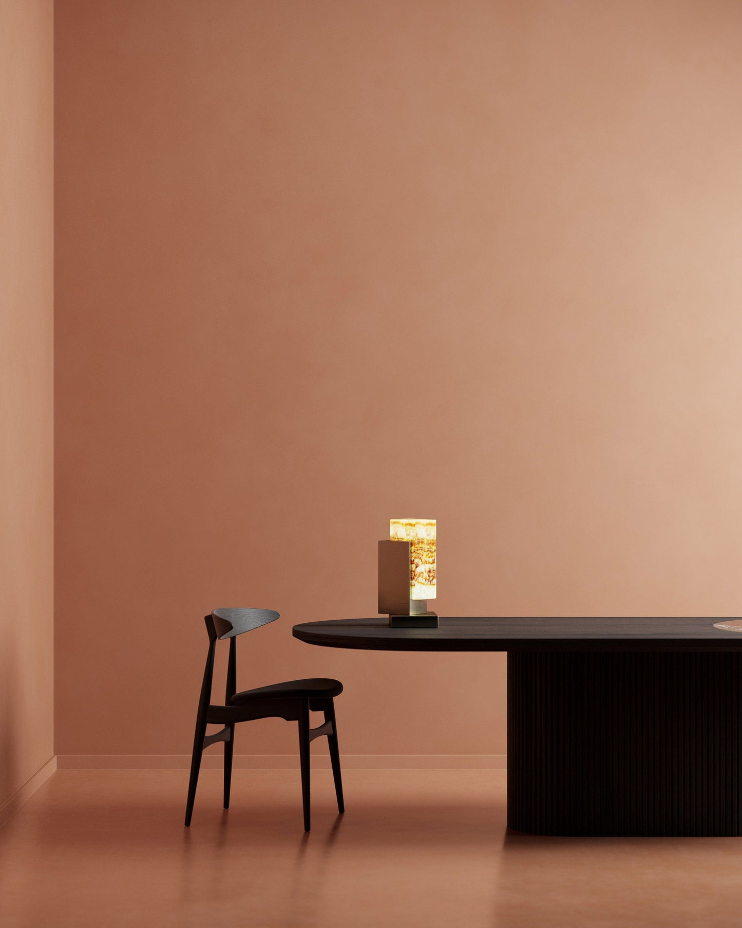 G.Luce Naica Satin Gold Finish Table Lamp With Tiger Onyx Diffuser