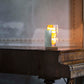 G.Luce Naica Satin Gold Finish Table Lamp With Tiger Onyx Diffuser