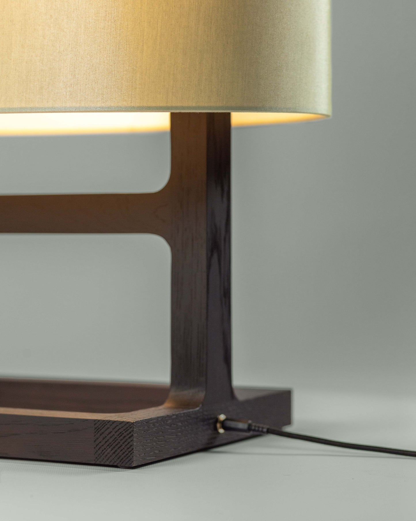 G.Luce Tour 19" Natural Brushed Oak Table Lamp With Percalline Shade