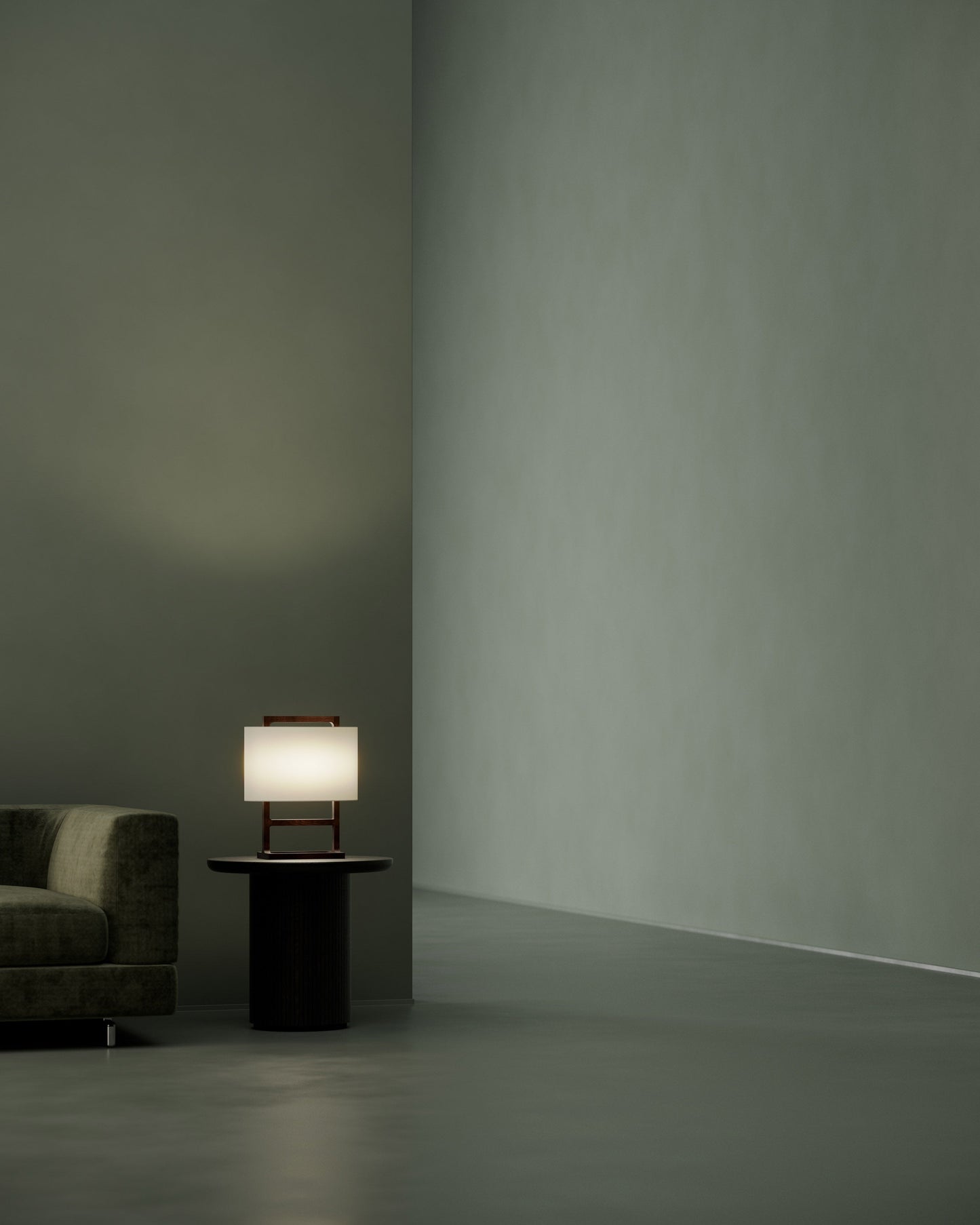 G.Luce Tour 19" Natural Brushed Oak Table Lamp With Percalline Shade