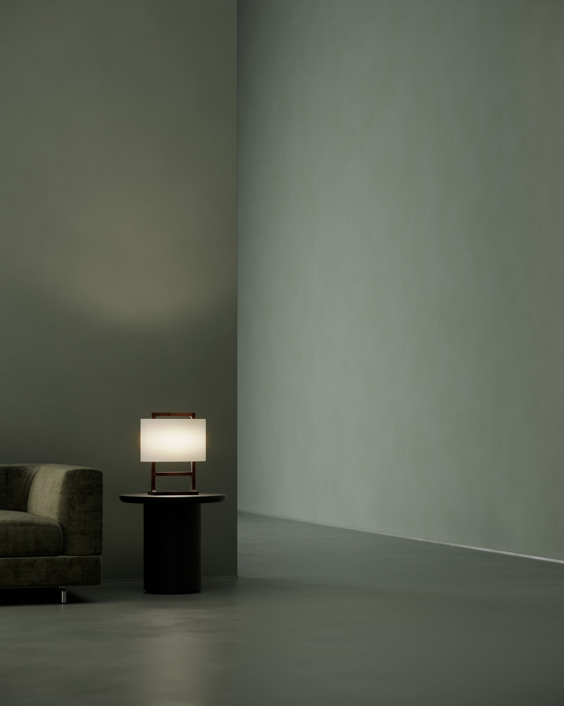 G.Luce Tour 19" Natural Brushed Oak Table Lamp With Percalline Shade