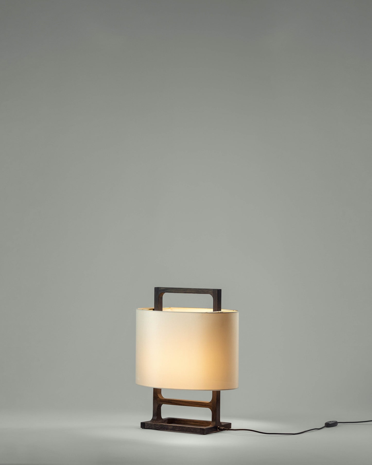 G.Luce Tour 19" Natural Brushed Oak Table Lamp With Percalline Shade