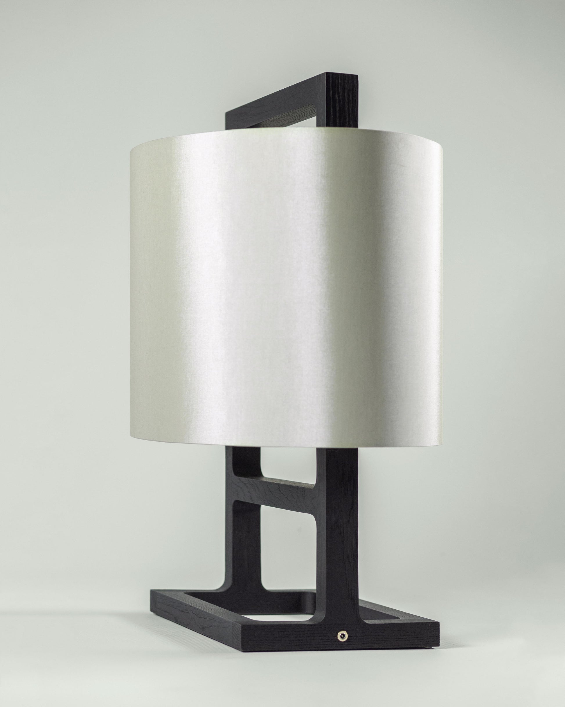 G.Luce Tour 26" Natural Brushed Oak Table Lamp With Percalline Shade