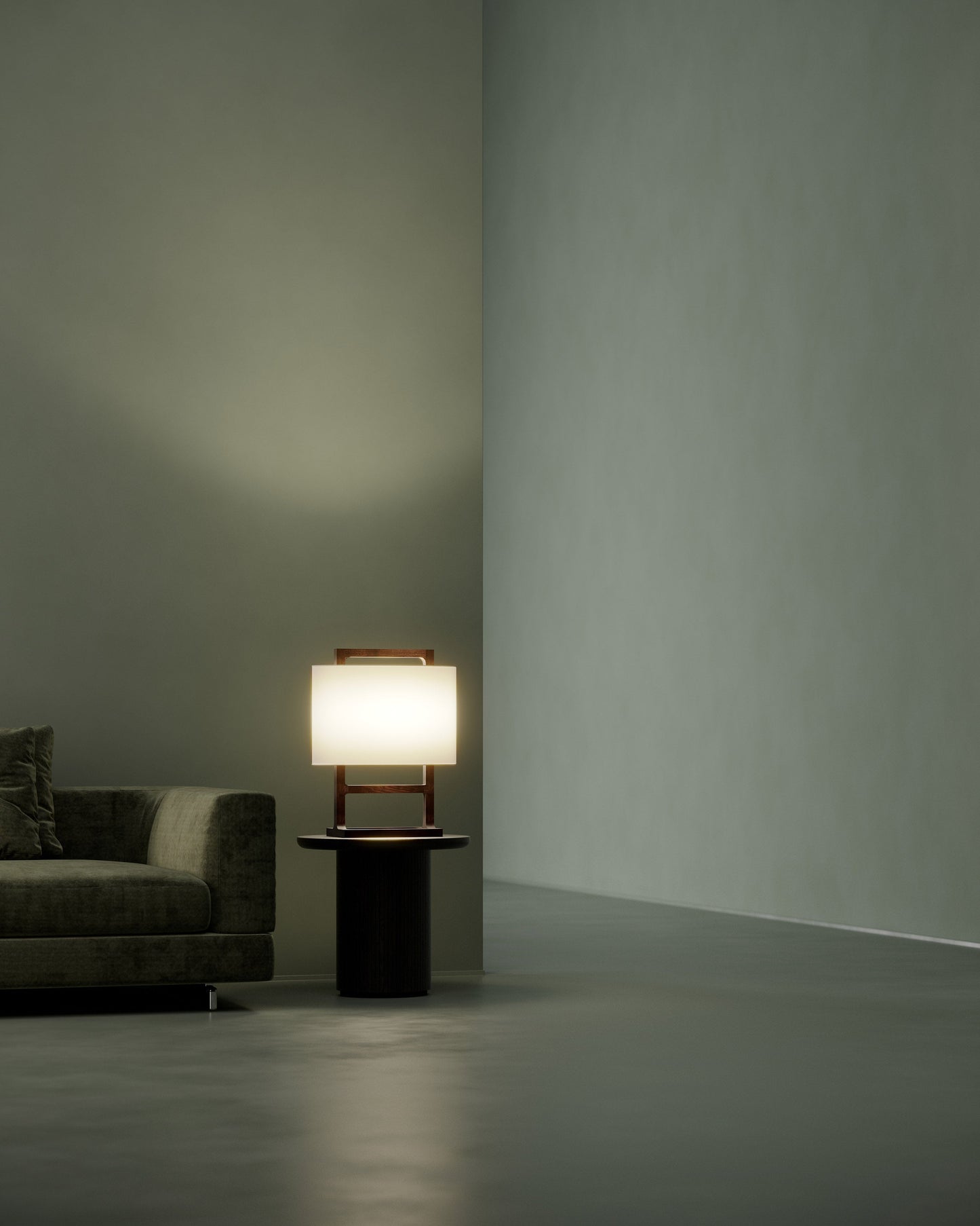 G.Luce Tour 26" Natural Brushed Oak Table Lamp With Percalline Shade