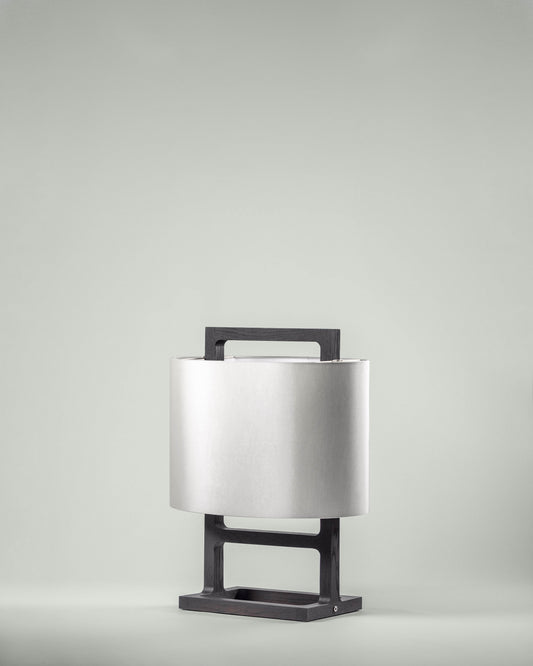 G.Luce Tour 26" Natural Brushed Oak Table Lamp With Percalline Shade