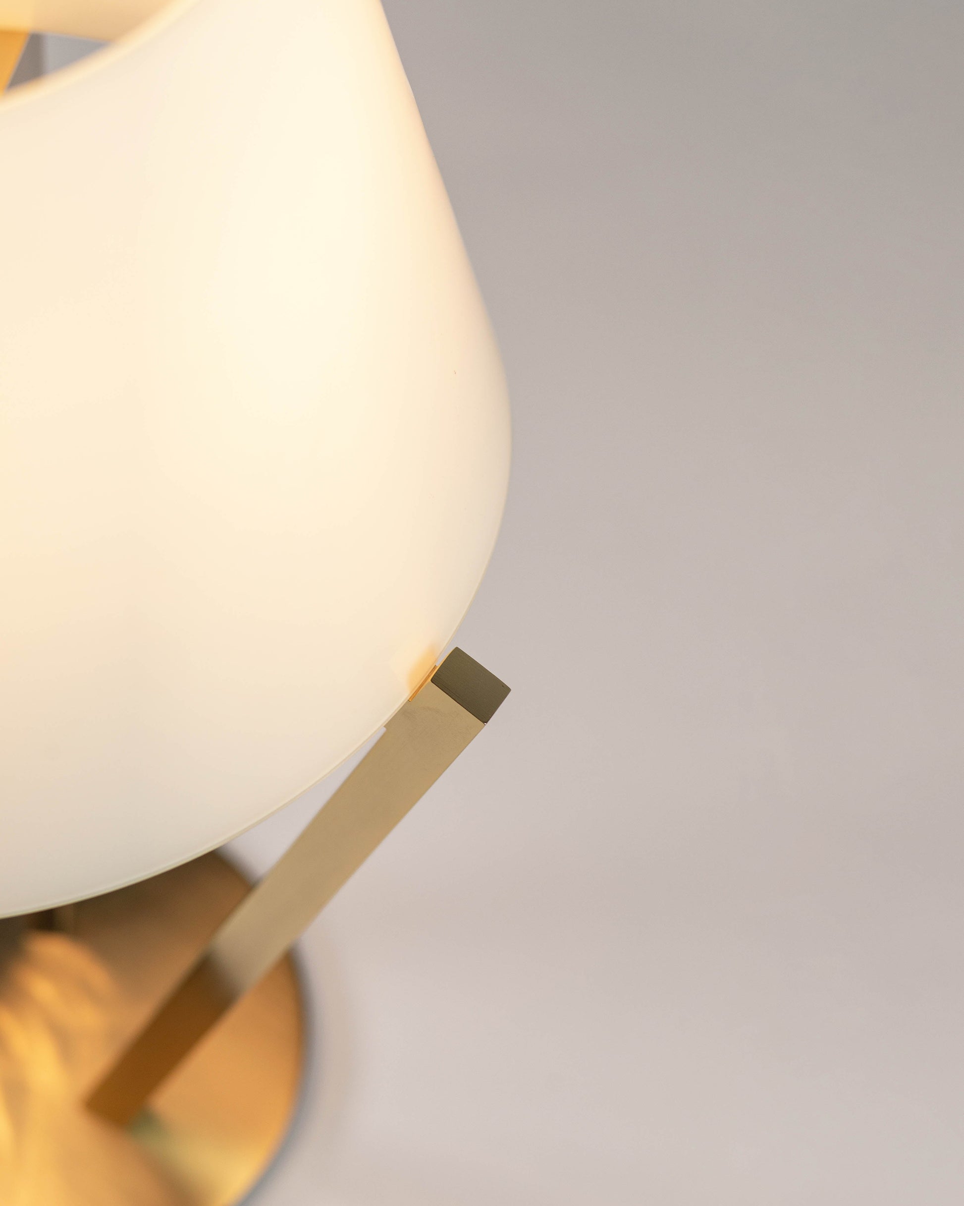 G.Luce Zena 23" Light Satin Gold Table Lamp With Opal Glass Shade