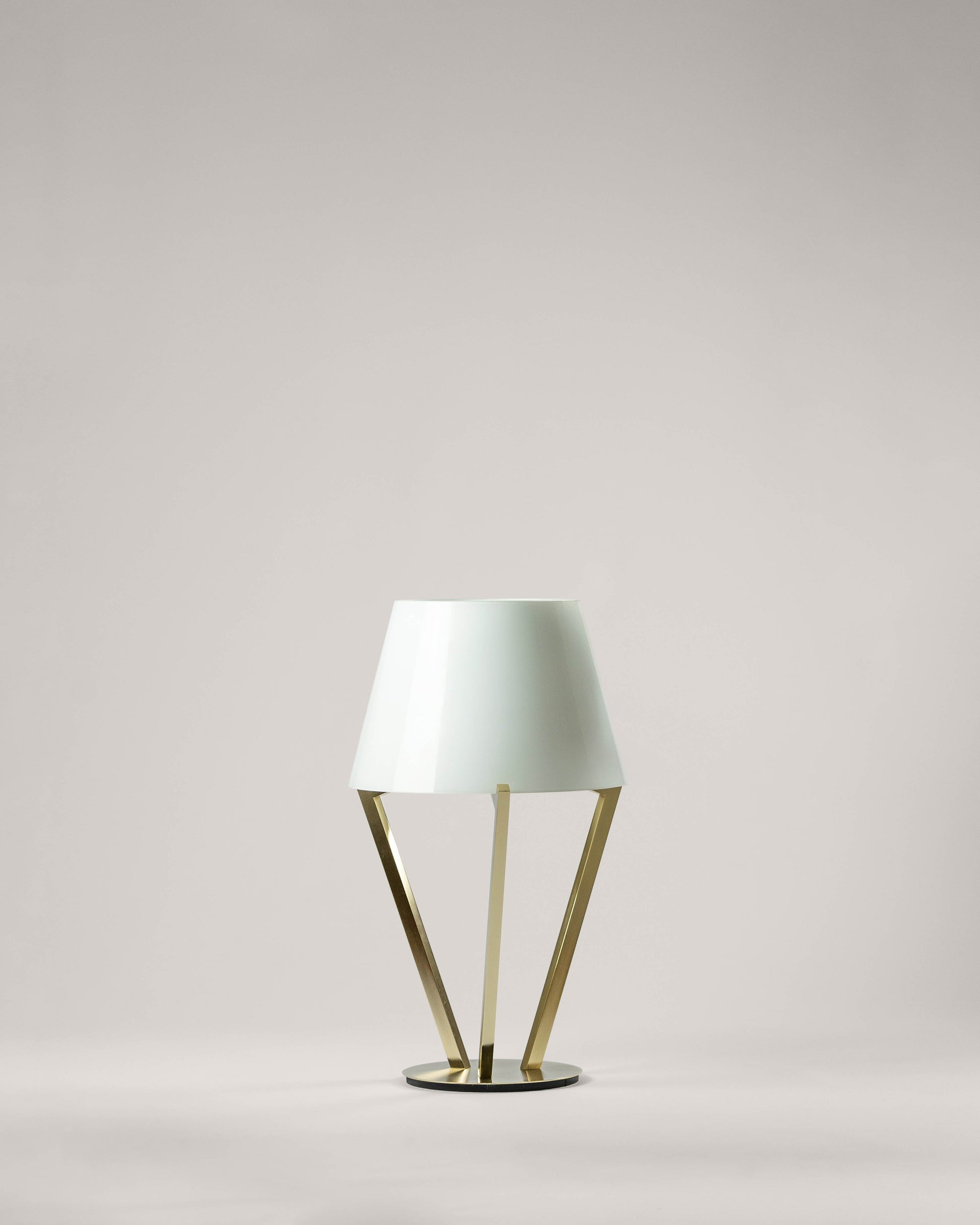 G.Luce Zena 23" Light Satin Gold Table Lamp With Opal Glass Shade
