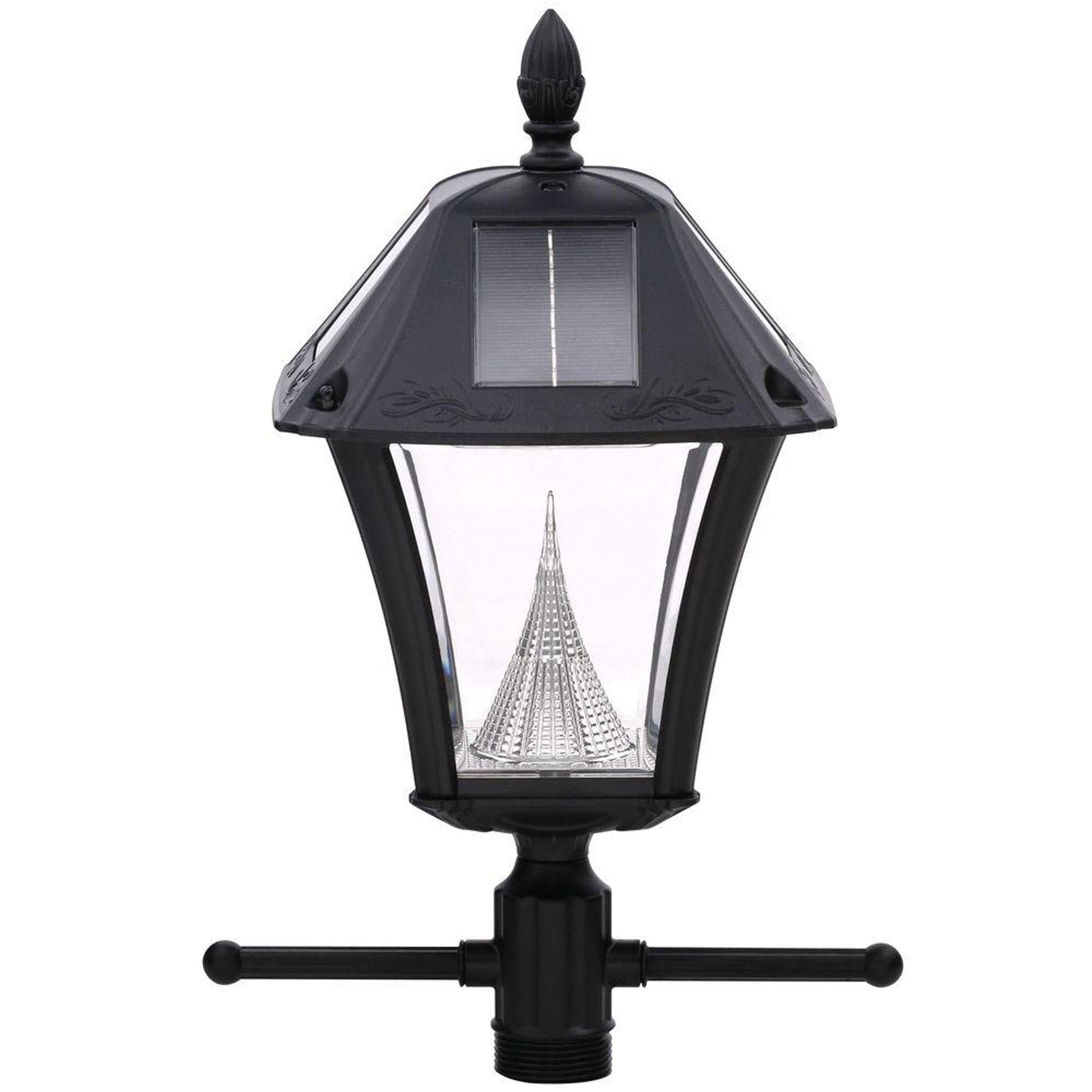 Gama Sonic Baytown II Black Solar Lamp Post With EZ-Anchor Base - Single Lamp