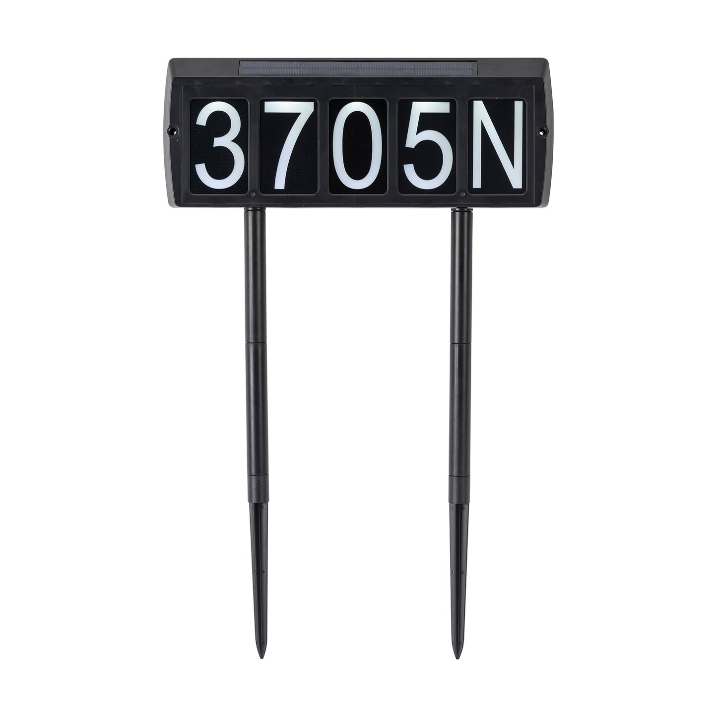 Gama Sonic Solar Address Sign in Black with Dual Color LEDs