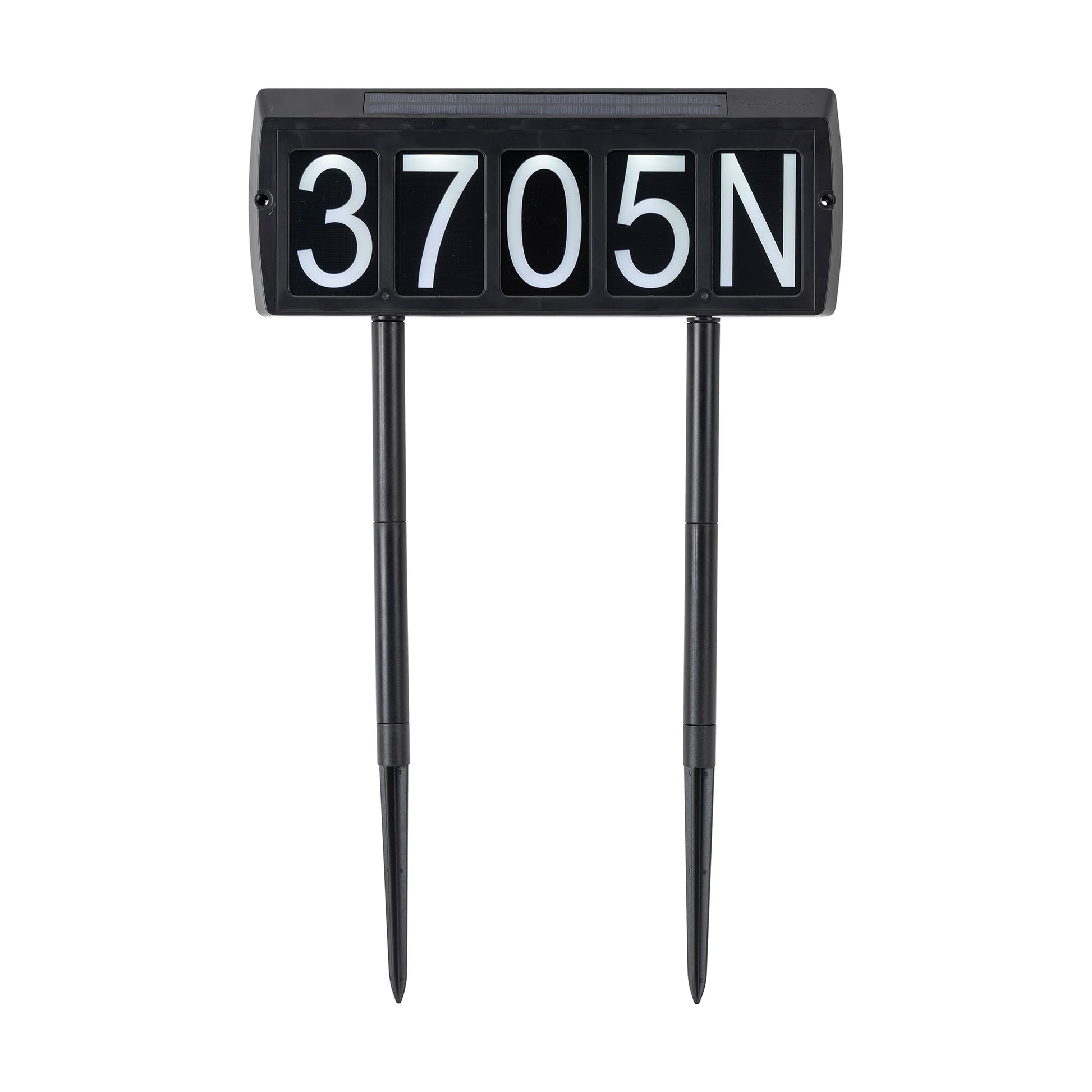 Gama Sonic Solar Address Sign in Black with Dual Color LEDs