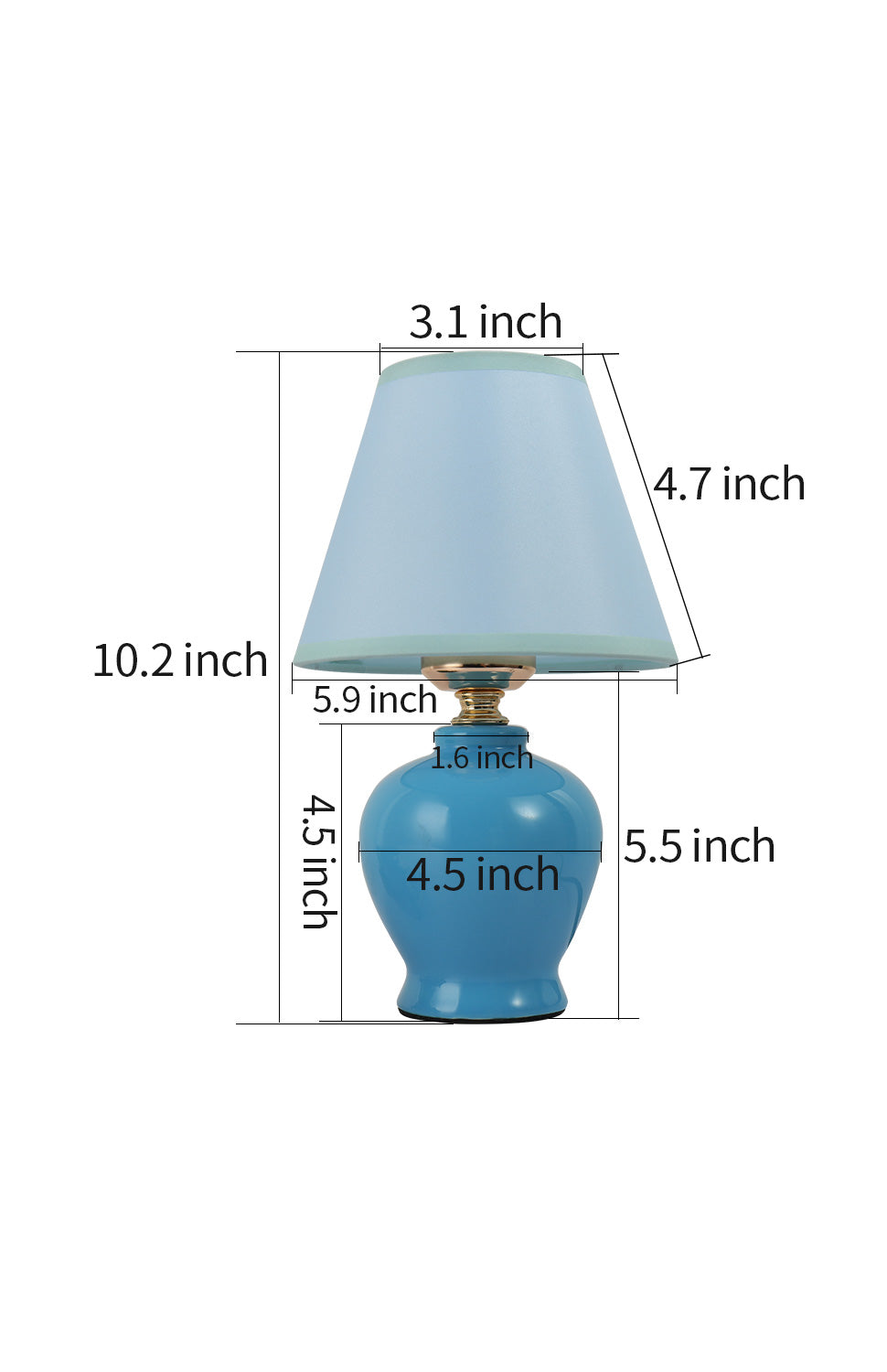 Highlight USA Modern Mini 1-Light Blue Table Lamp