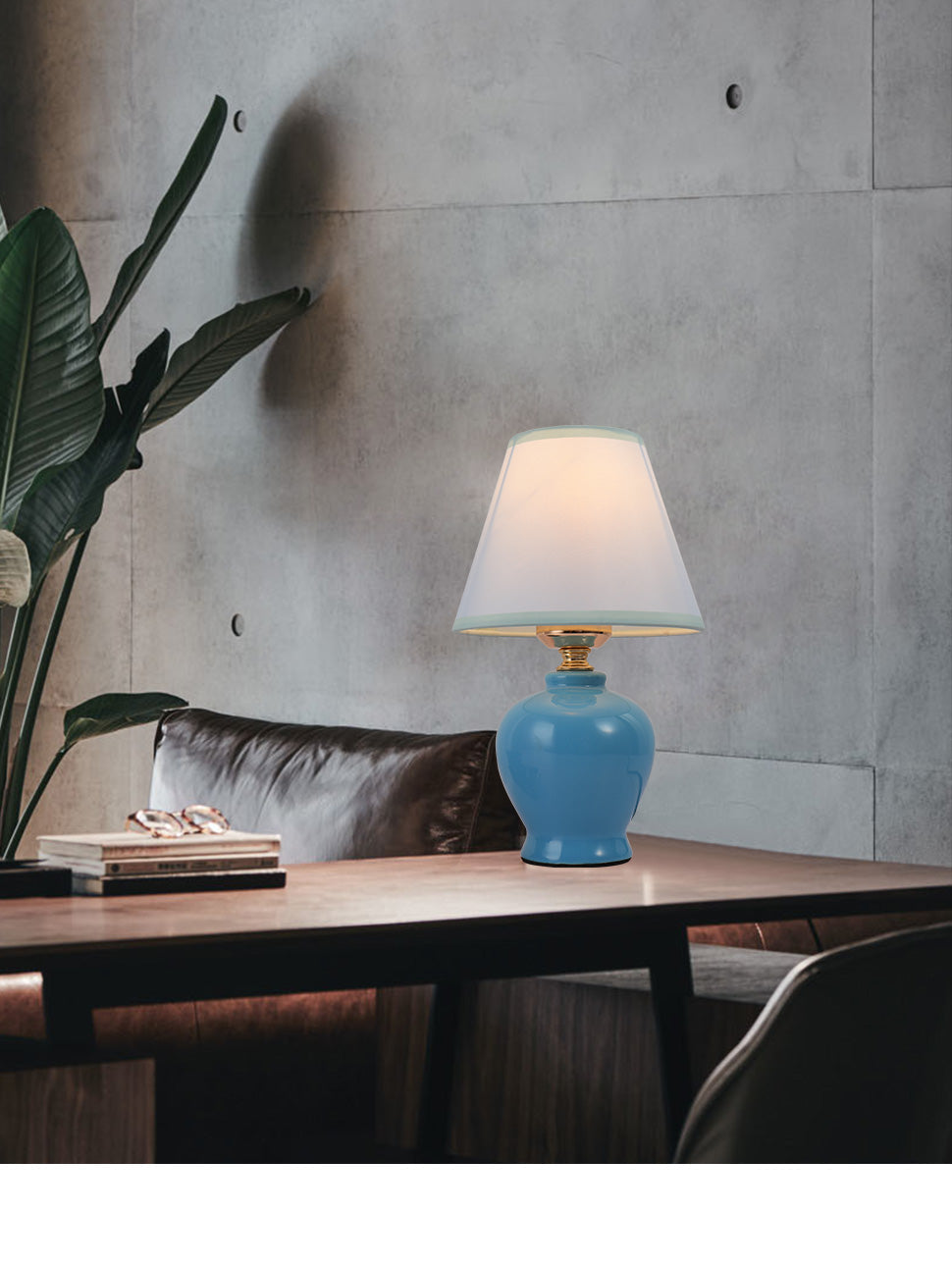 Highlight USA Modern Mini 1-Light Blue Table Lamp