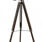 HomeRoots 1" x 1" x 38-55" Metal And Wood Floor Lamp With Antique Oak and Chrome Finish