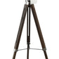 HomeRoots 1" x 1" x 38-55" Metal And Wood Floor Lamp With Antique Oak and Chrome Finish