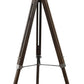 HomeRoots 1" x 1" x 38-55" Metal And Wood Floor Lamp With Antique Oak and Chrome Finish