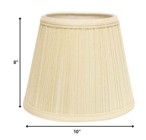 HomeRoots 10" Empire Hardback Slanted Broadcloth Lampshade in Ivory Finish