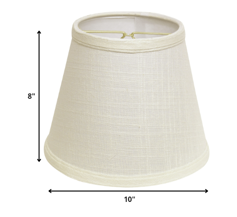 HomeRoots 10" Empire Hardback Slanted Linen Lampshade in White Finish