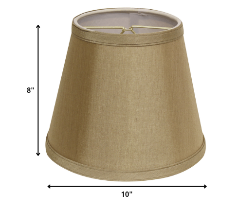 HomeRoots 10" Empire Hardback Slanted No Slub Lampshade in Pale Brown Finish