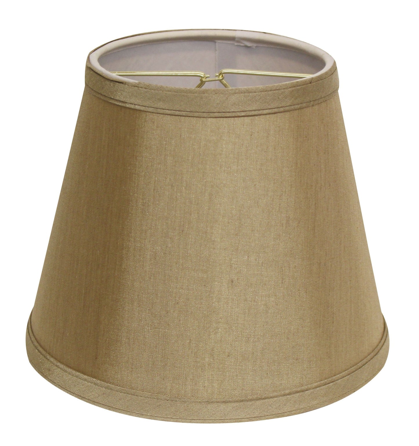 HomeRoots 10" Empire Hardback Slanted No Slub Lampshade in Pale Brown Finish