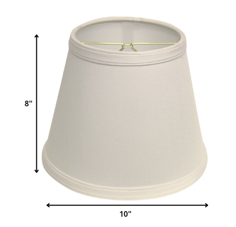 HomeRoots 10" Empire Hardback Slanted No Slub Lampshade in White Finish