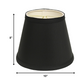 HomeRoots 10" Empire Hardback Slanted Shantung Lampshade in Black Finish With White Lining
