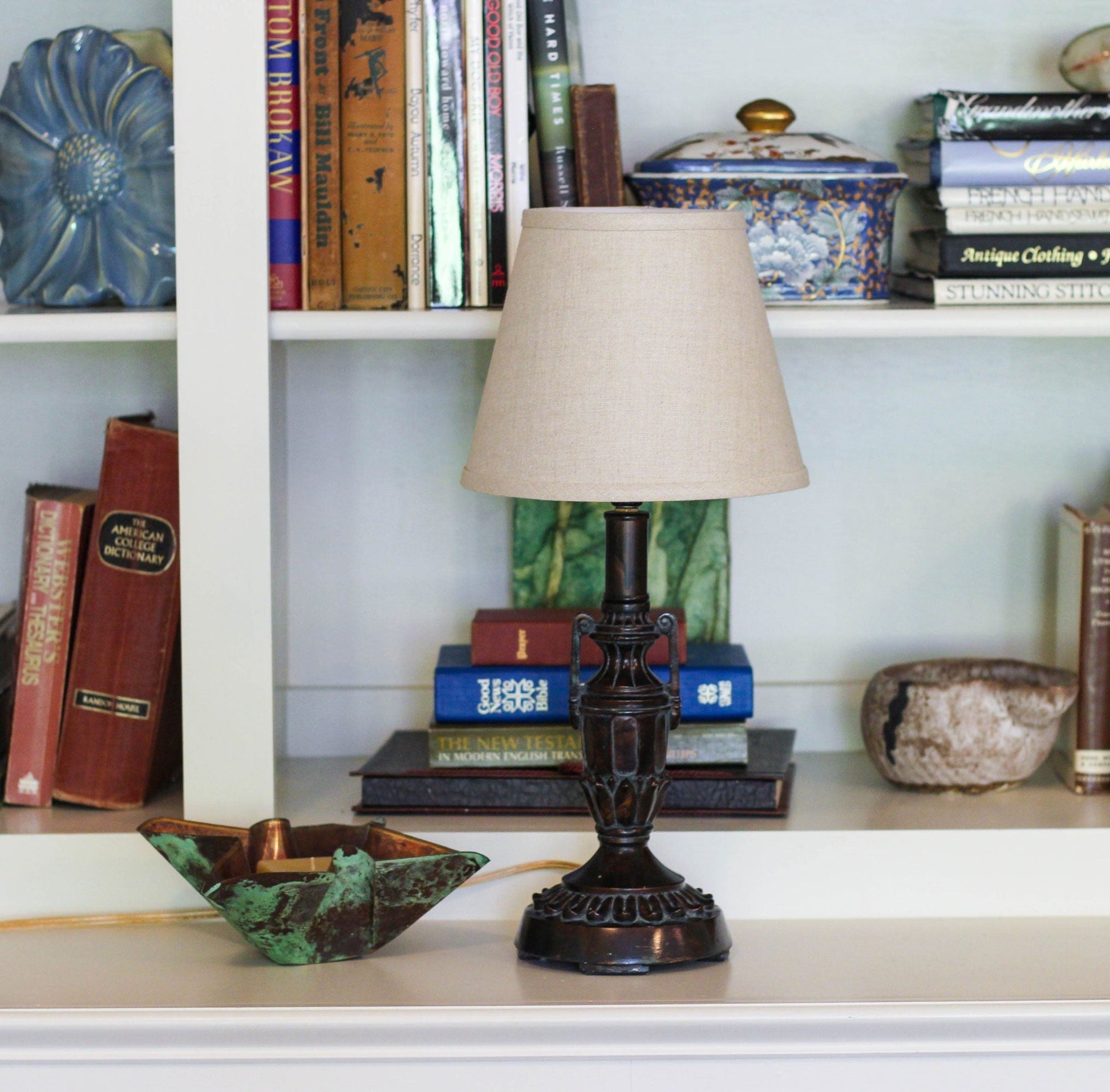 HomeRoots 10" Hardback Empire Linen Lampshade in Dark Wheat Finish