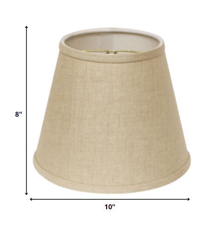 HomeRoots 10" Hardback Empire Linen Lampshade in Dark Wheat Finish